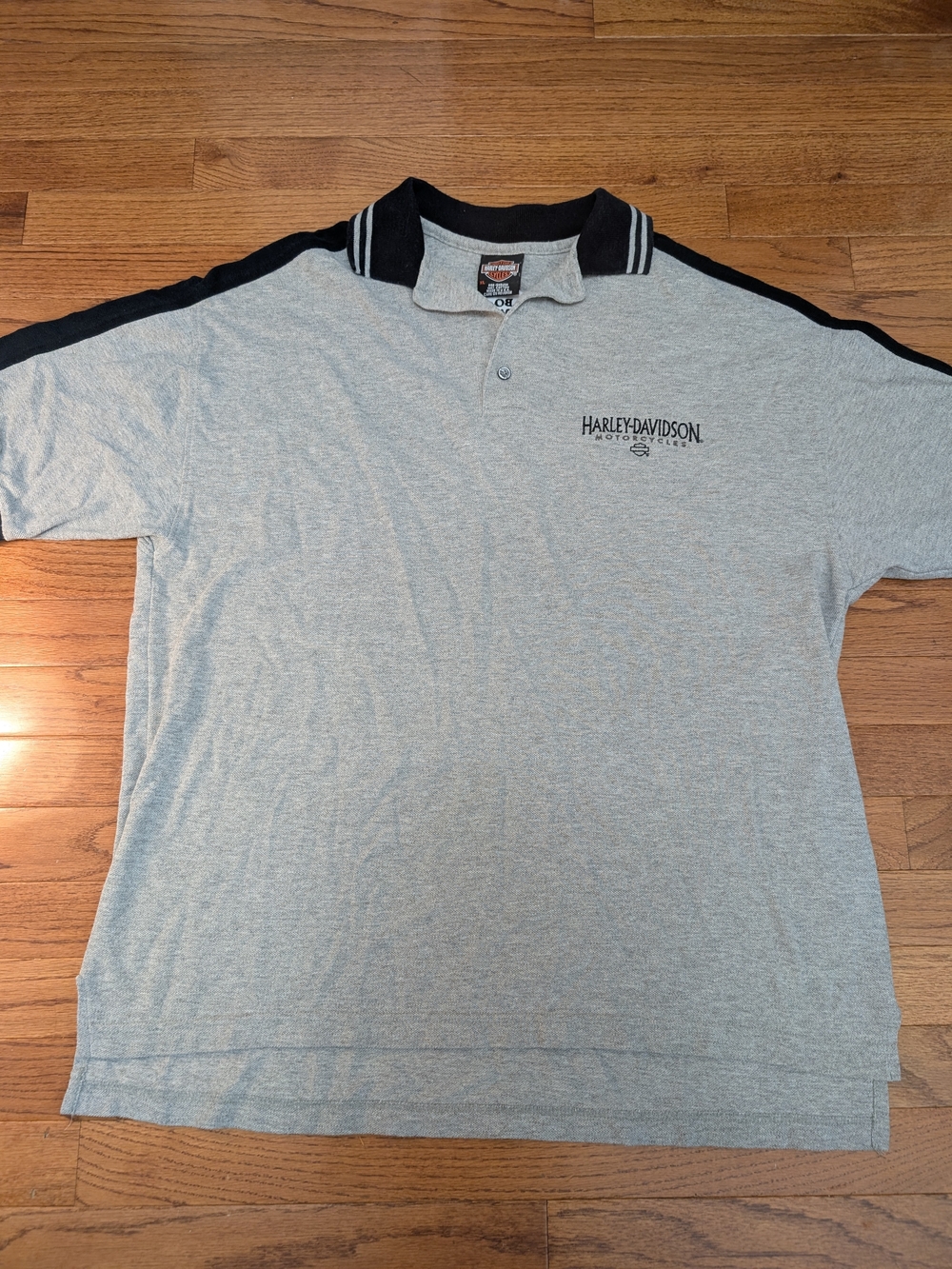 Harley-Davidson Men's Grey Polo Shirt with Black Trim